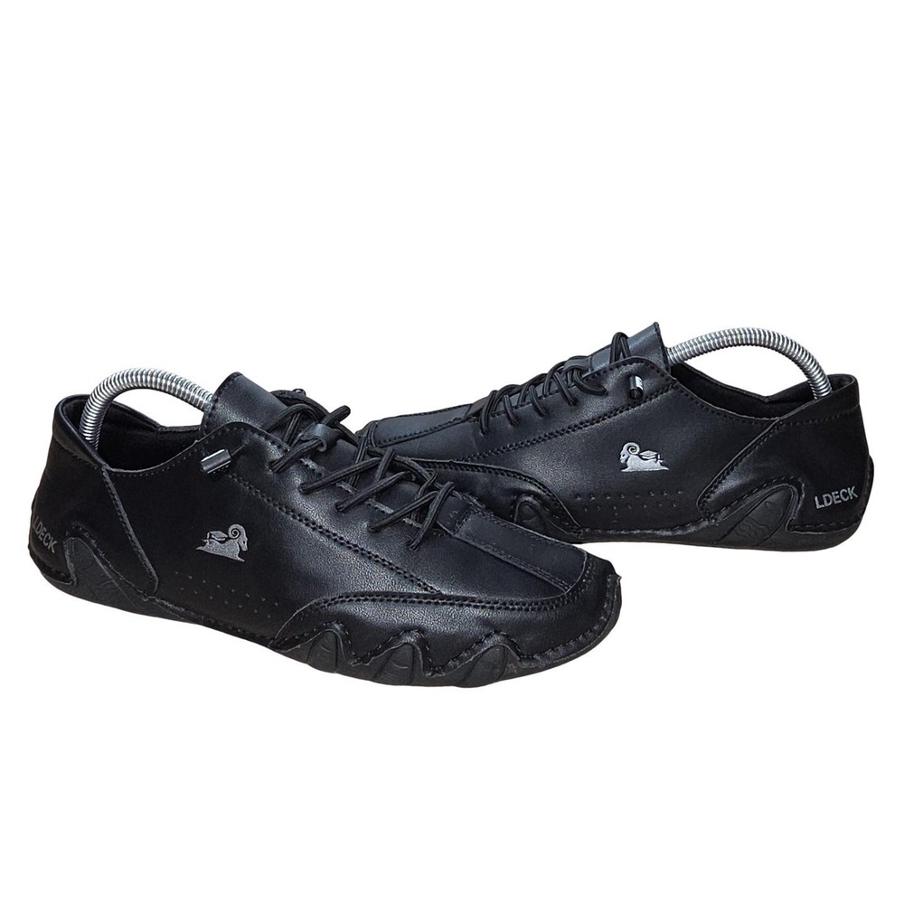 LDECK Shoes Mens 8 Women 10 Black Synthetic Barefoot Comfort Casual Sneakers